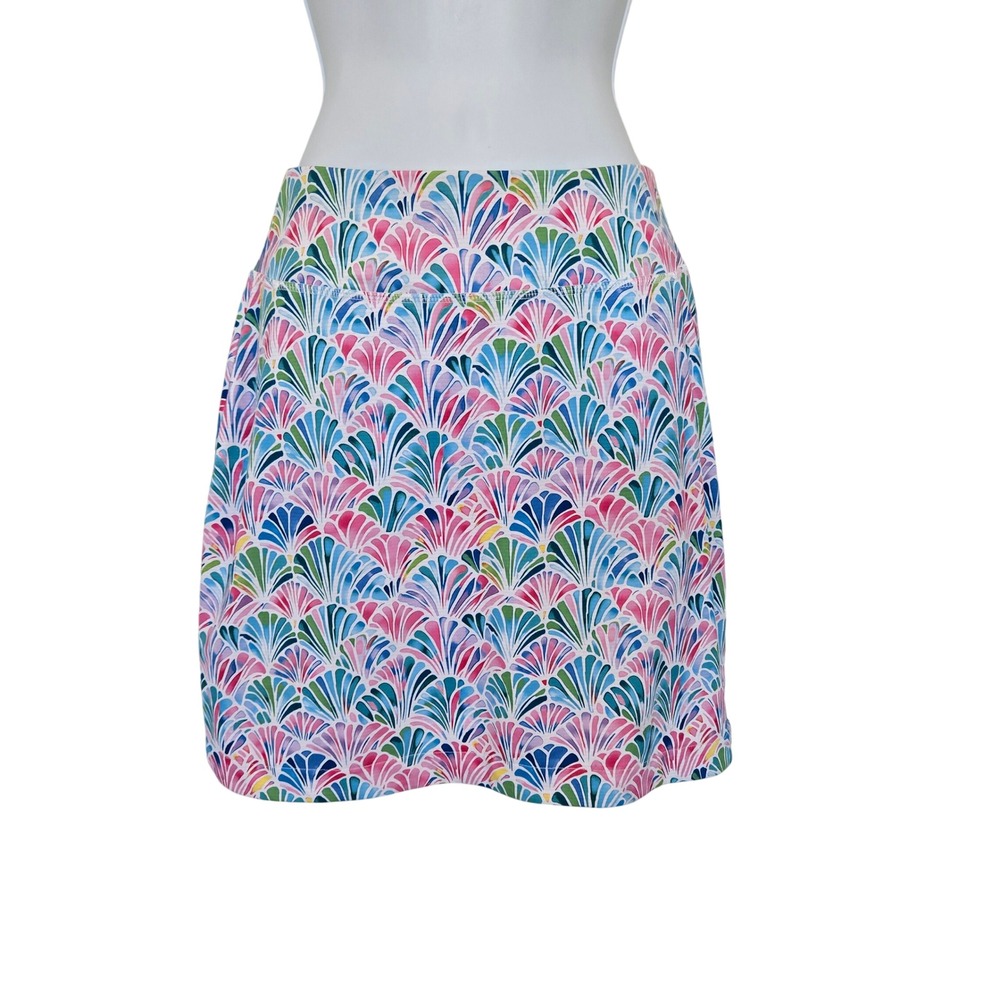 Gottex Multicolor Seashell Print Athletic Skort Sz XS Preppy Coastal Tennis Golf - Picture 3 of 8